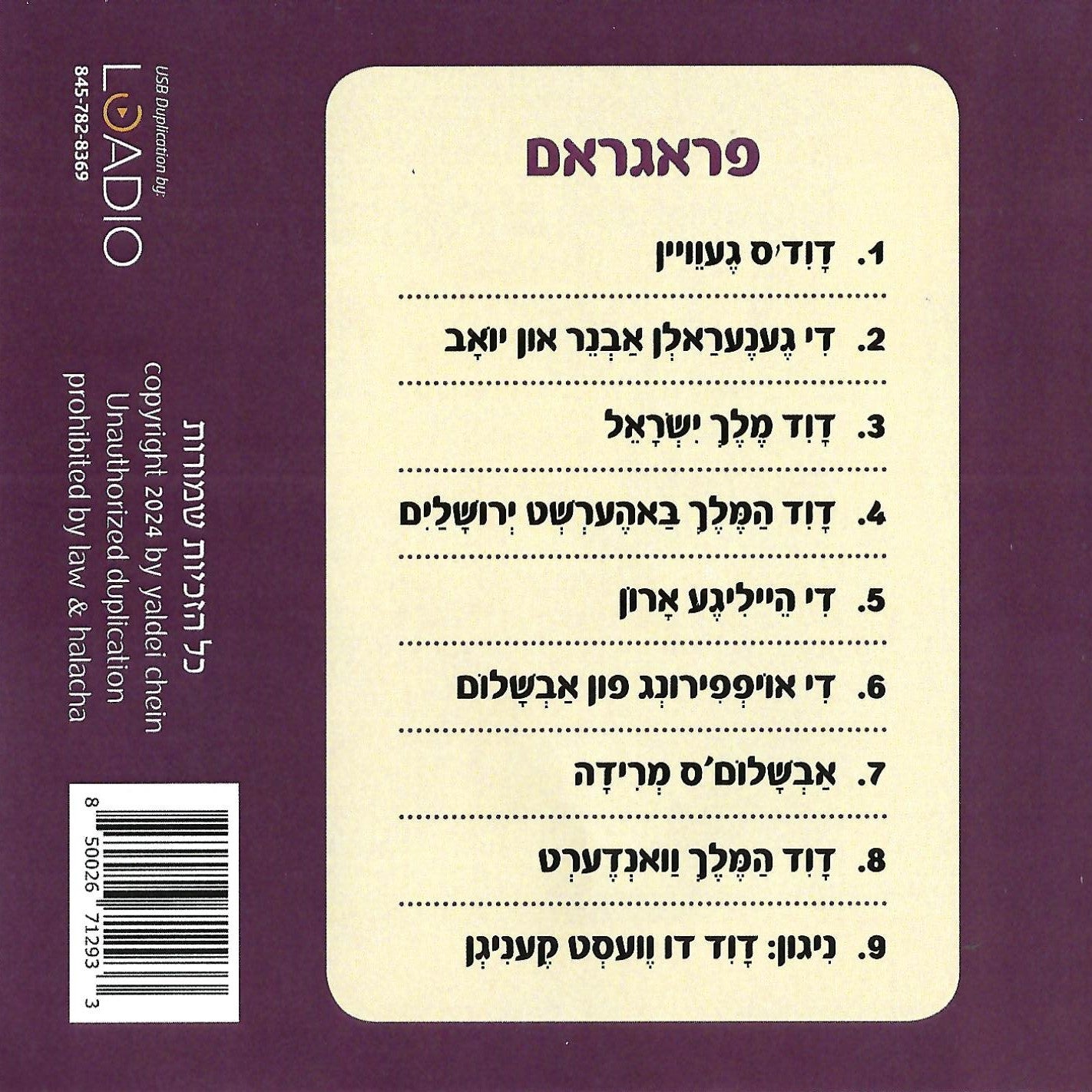 Berel Sofer - Duvid Melech Yisroel