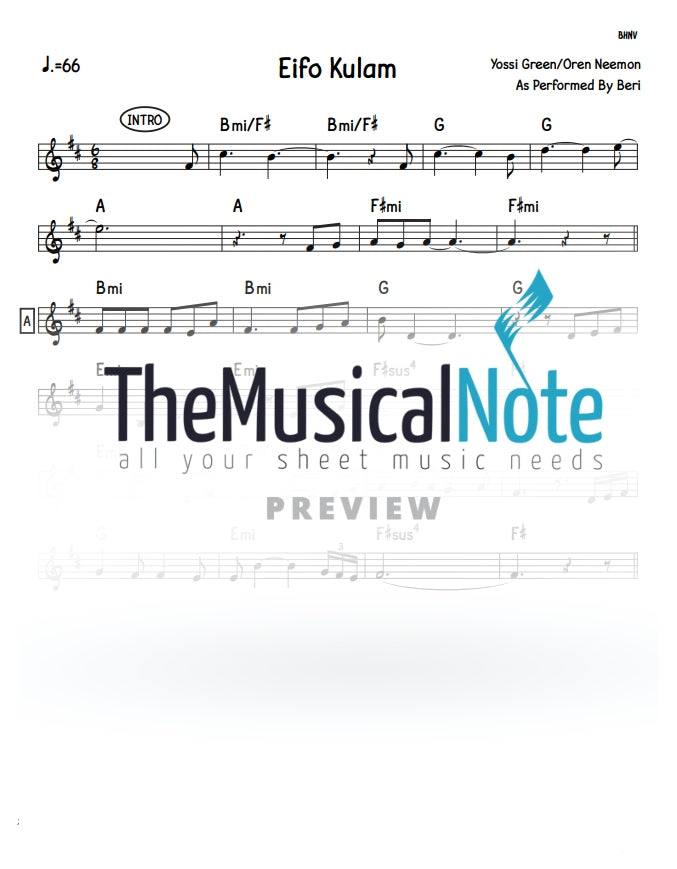 Beri Weber - Eifo Kulam (Lead Sheet)