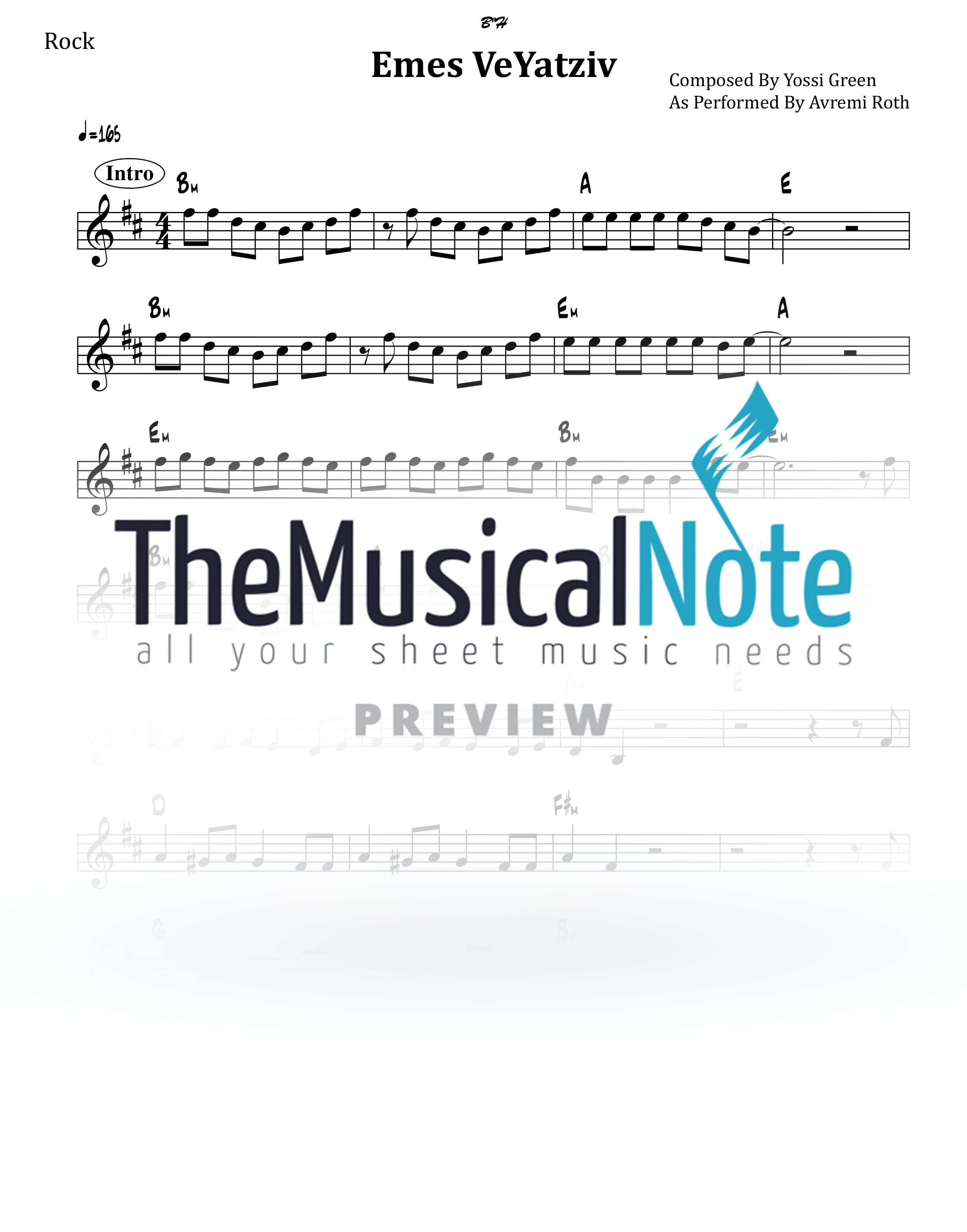 Avremi Roth - Emes VeYatziv (Lead Sheet)