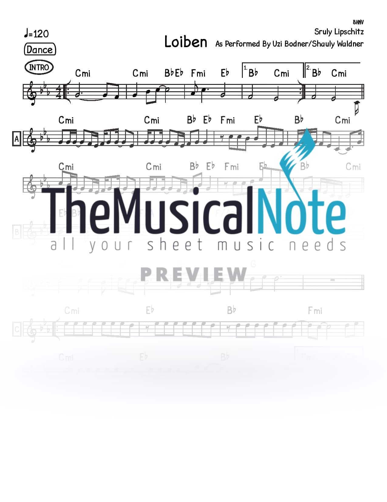 Uzi Bodner - Loiben (Lead Sheet)