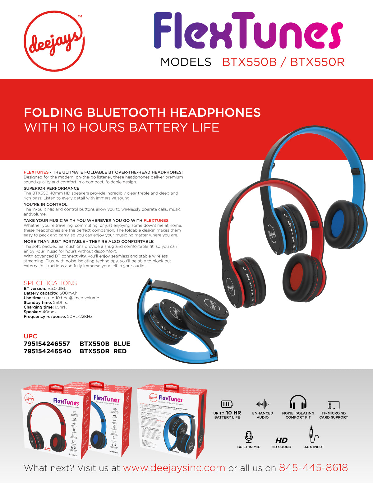 BTX550 Bluetooth Headphones