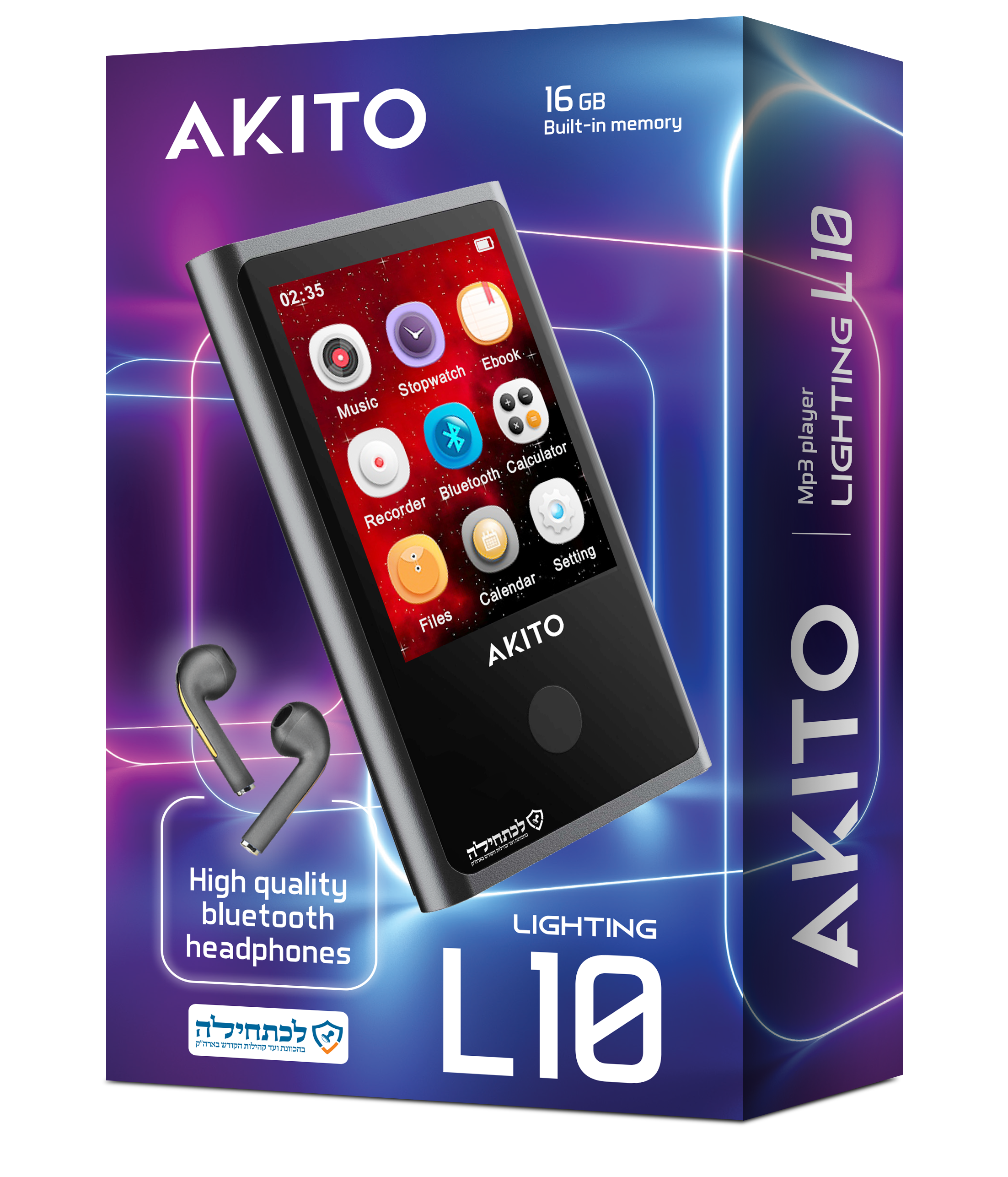 נגן MP3 כשר Akito L10 - 16GB