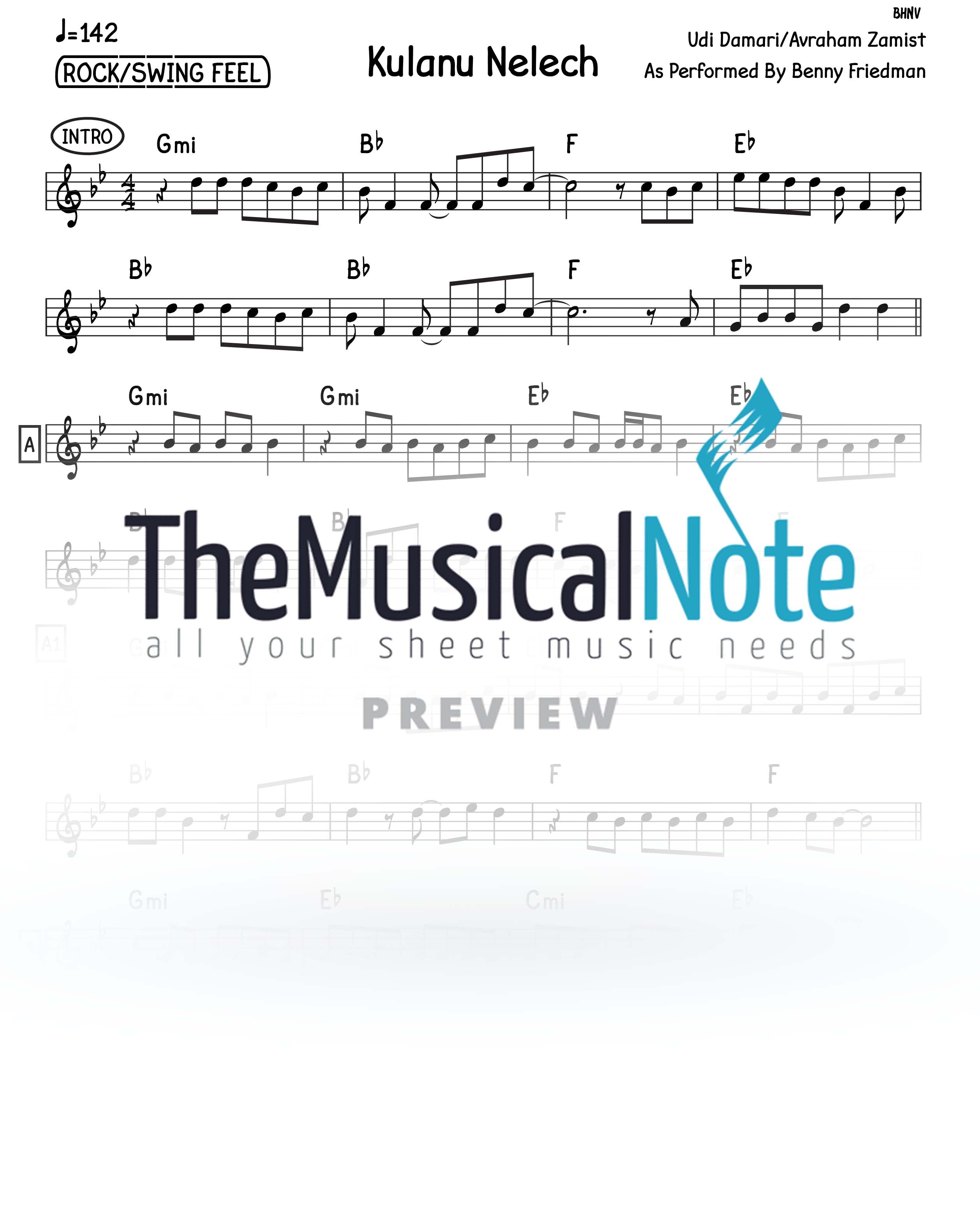 Benny Friedman - Kulanu Nelech (Lead Sheet)