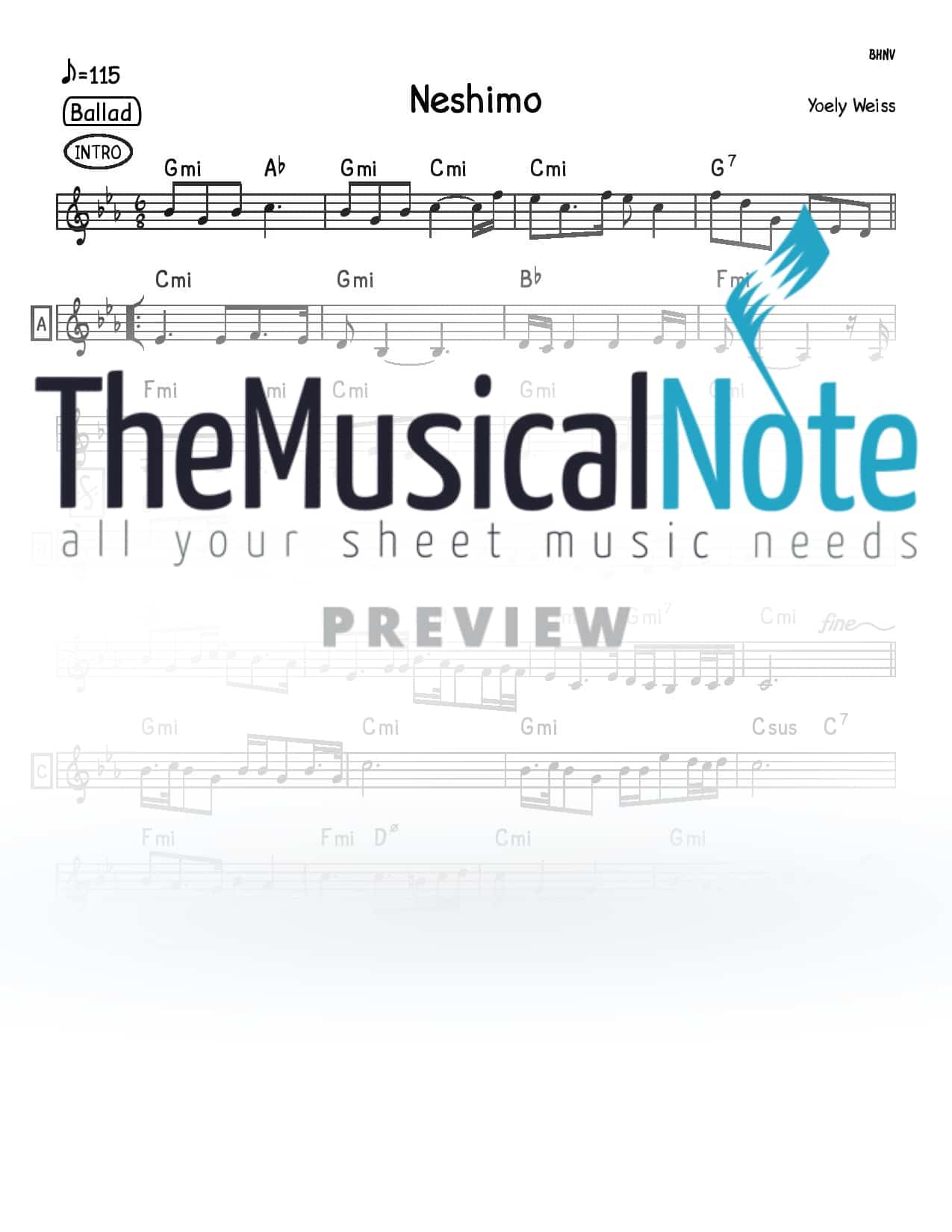 Yoely Weiss - Neshimo (Lead Sheet)