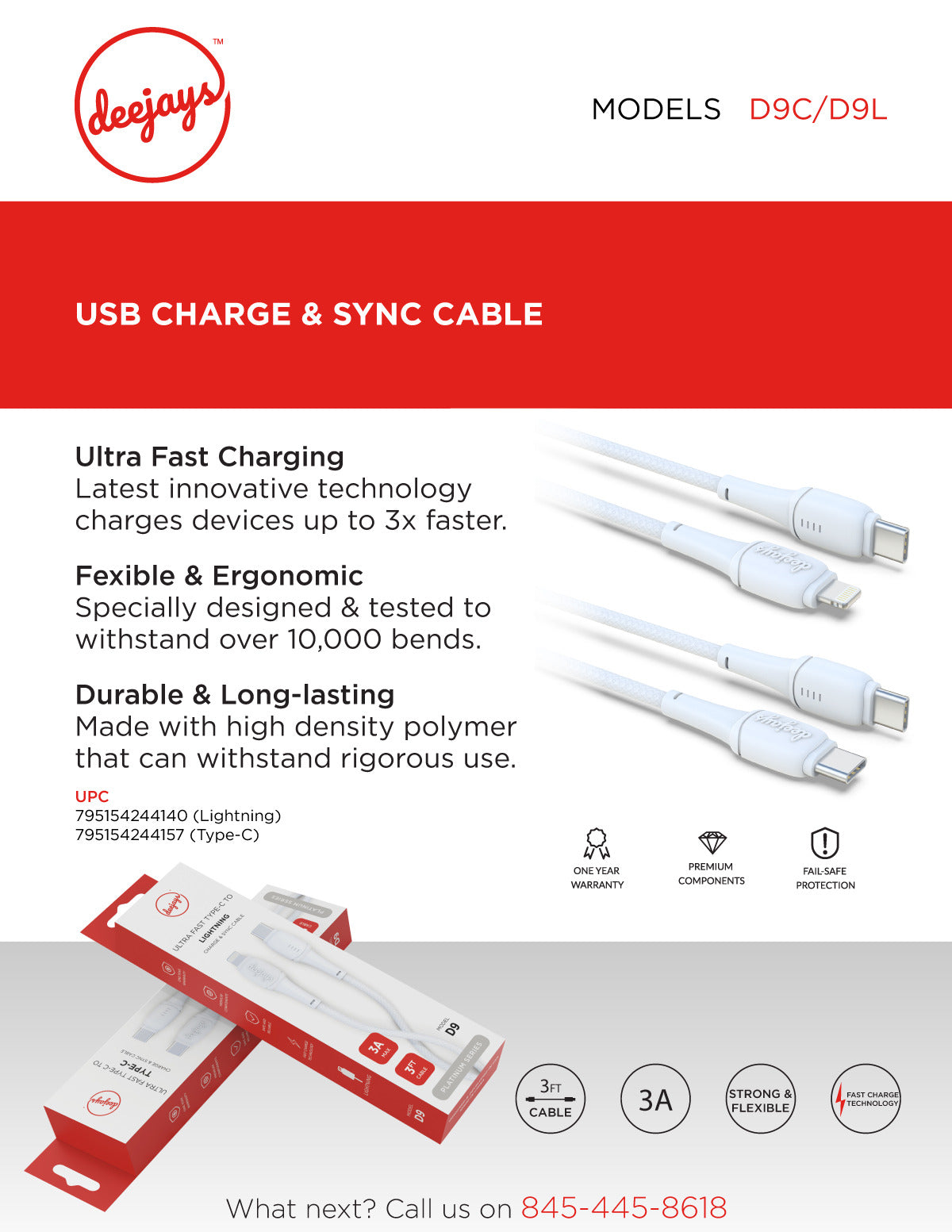 D9 3FT USB Cable