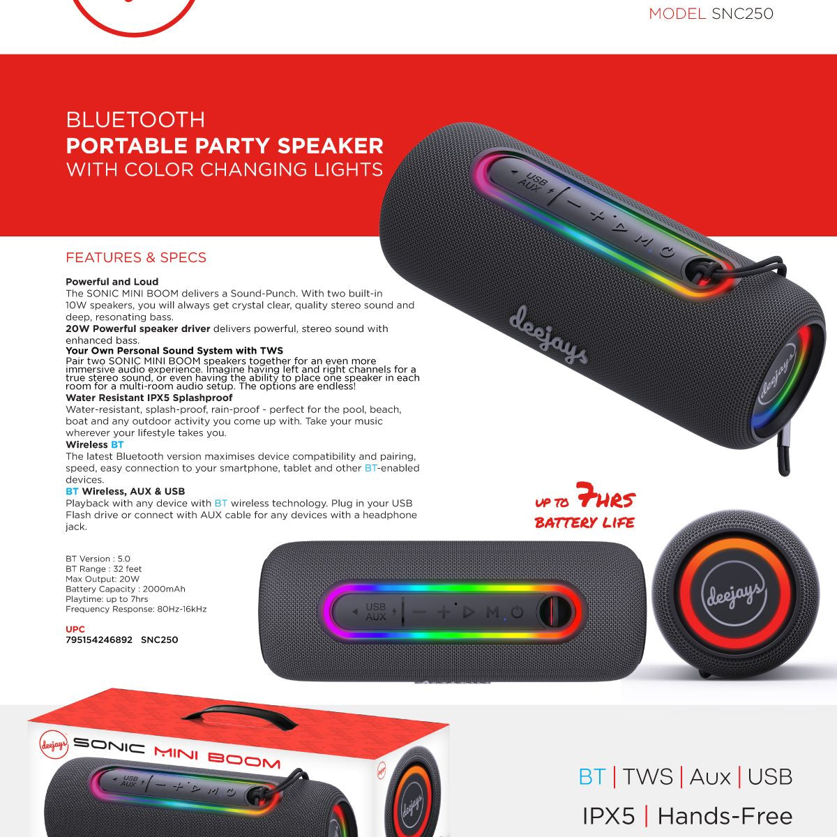 Sonic Mini Boom Bluetooth Speaker