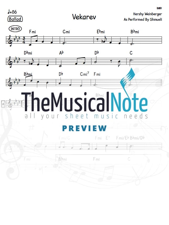 Shmueli Ungar - Vekarev (Lead Sheet)