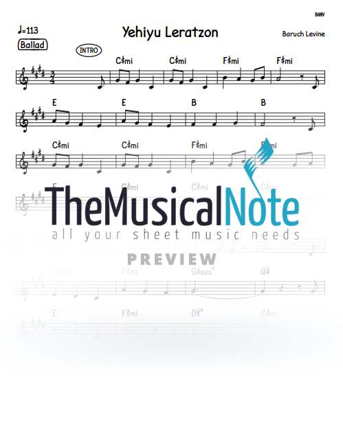 Baruch Levine - Yehiyu Leratzon (Lead Sheet)