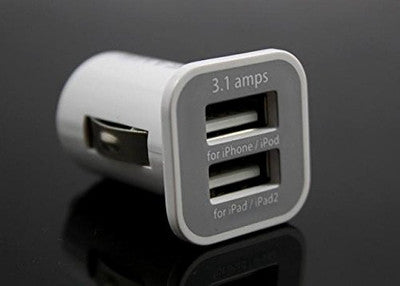 USAMS Dual Port USB Car Charger 5V 3100mah for iPhone4/4S for iPAD1/2 and other Smartphones and Tablets
