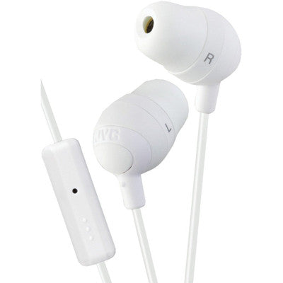 JVC HAFX32D Marshmallow Earbuds with Mic, White