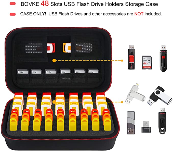 BOVKE USB Flash Drive Case 48 Slots