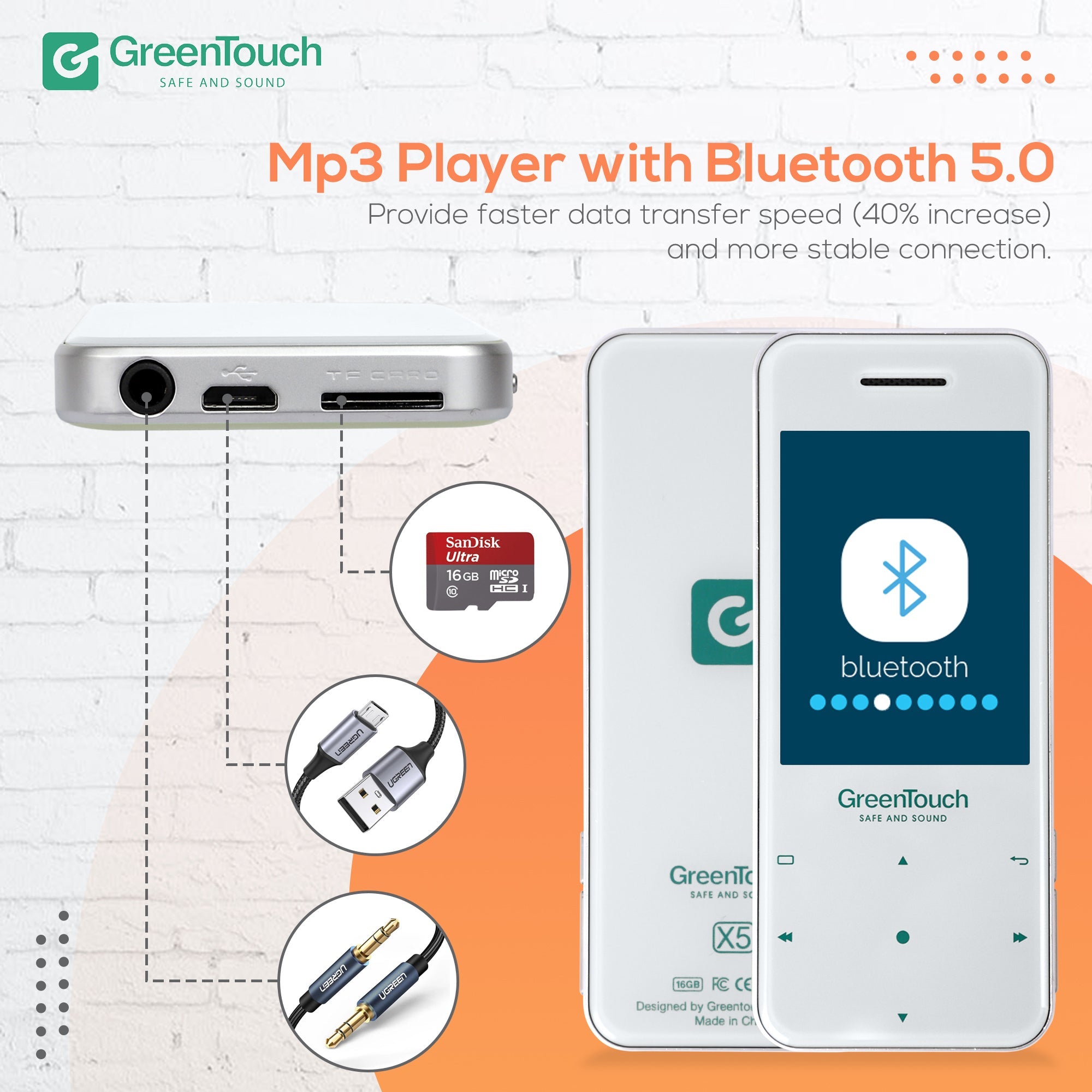 Greentouch - X5II נגן MP3 לבן 16GB