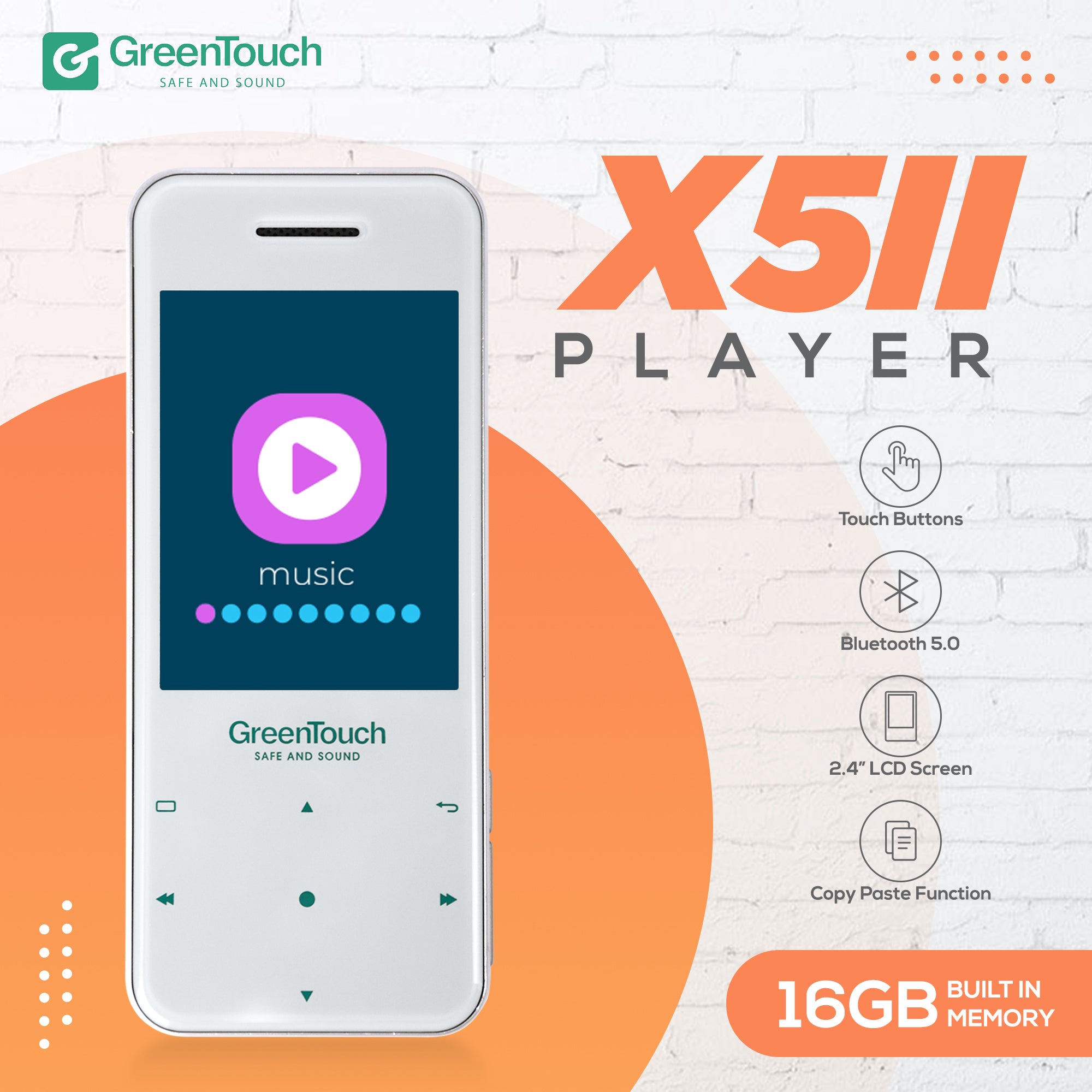 Greentouch - X5II 16GB White MP3 Player