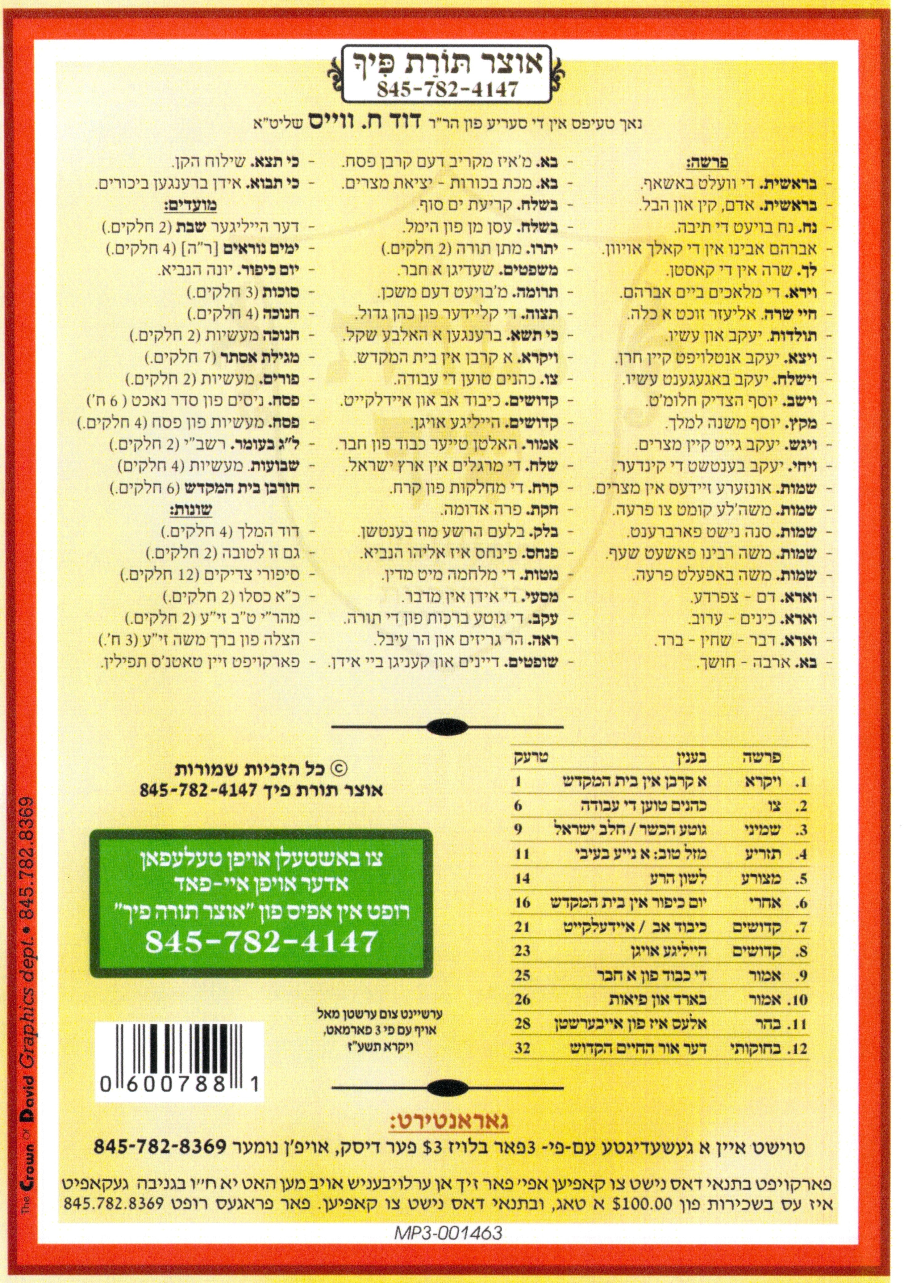 R' Duvid C. Weiss - Vayikra
