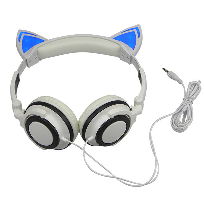 Glowing cat ear headphones hot sale