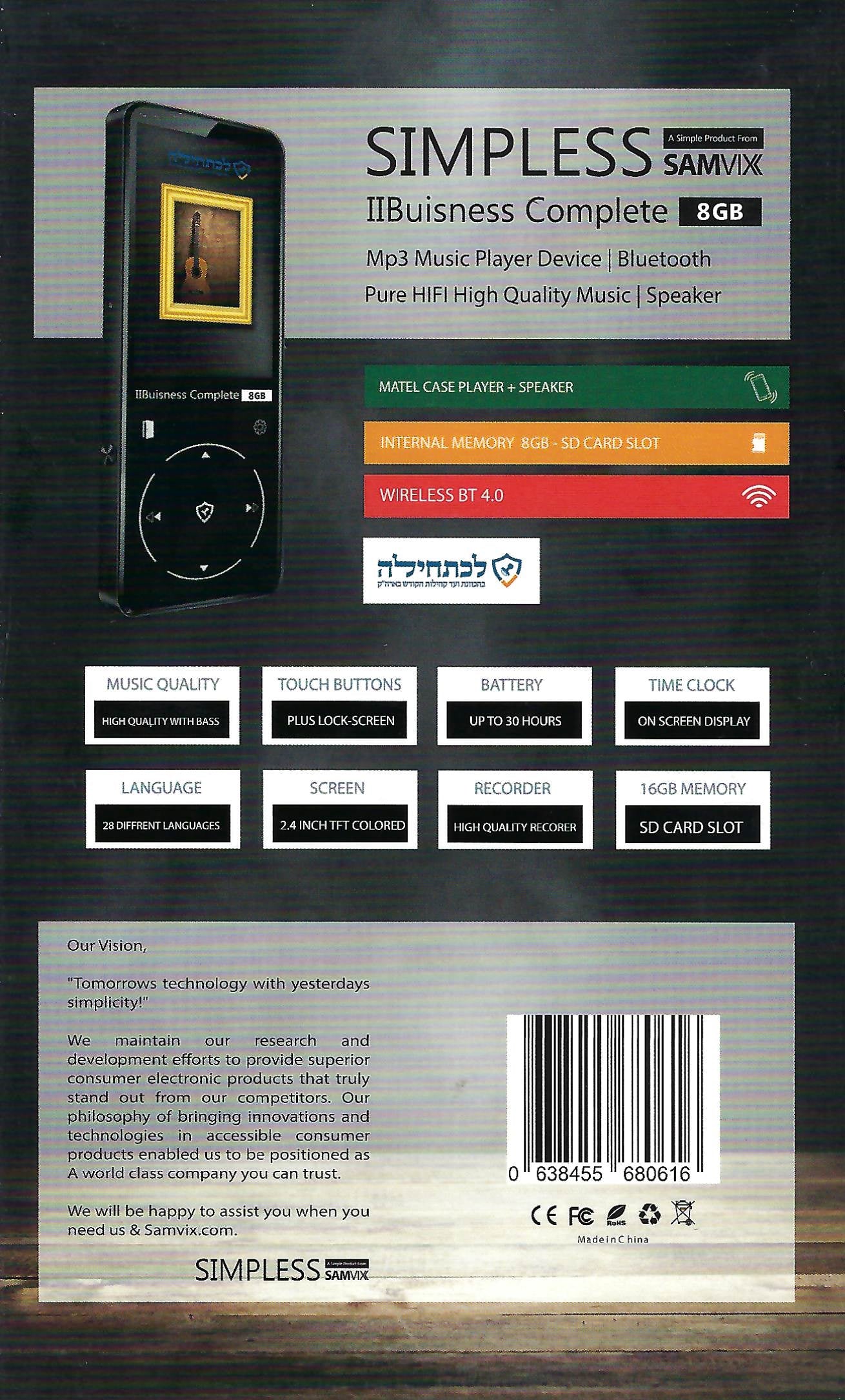 Samvix - IIBuisiness Complete MP3 Player - 8GB
