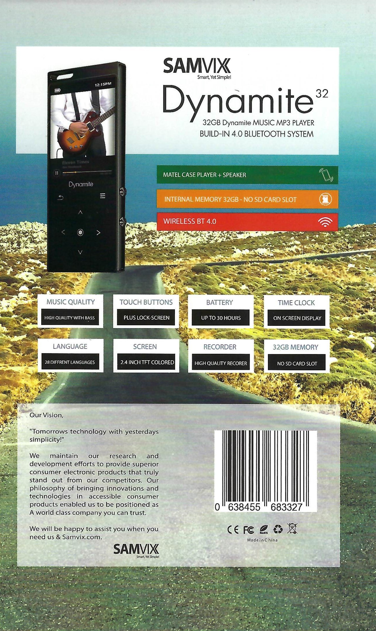 Samvix - Dynamite 32 GB MP3 Player - Black